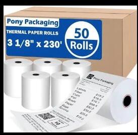 3 1/8" x 230` thermal 50 rolls